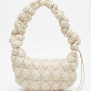 Quilted Cream Shoulder Bag
